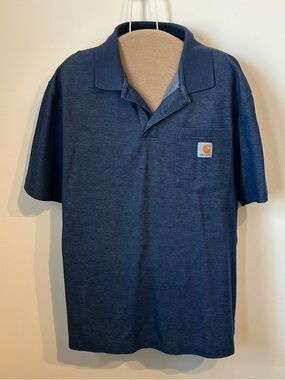 Carhartt Men's Midweight Pocket Polo Shirt Blue Heather K570 Size Large Workwear